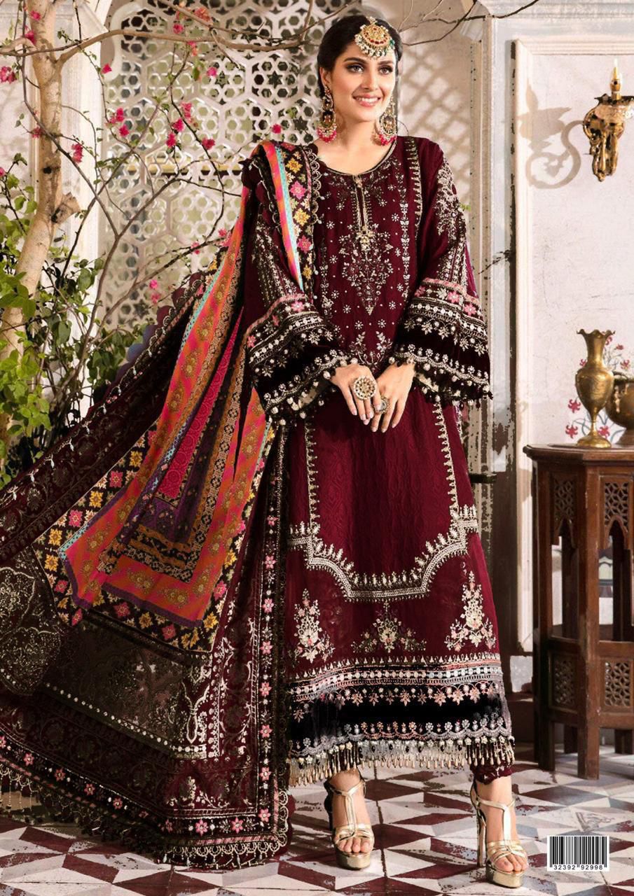 MARIA B 💯✔️. HEAVY EMBROIDERED CHIFFON FULLY LUXURY AND FUNCTION WEAR